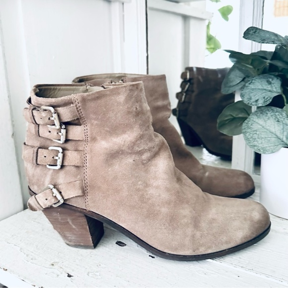 Sam Edelman Lucca Suede Ankle Boots Booties Heeled Women’s Size 10.5